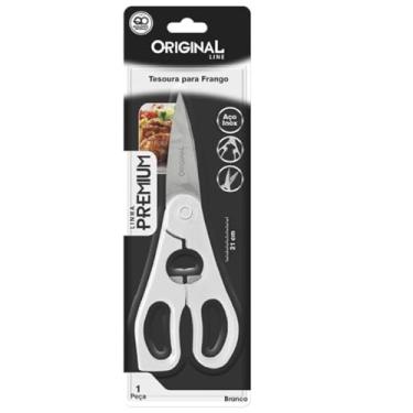 Imagem de Tesoura Inox Frango Carnes Aves 21cm Pro padaria multiuso