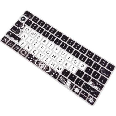 Imagem de Capa de teclado fofa para Apple iMac Magic Keyboard 2ª geração (modelo: A1644) sem teclado numérico, película protetora de silicone, sol e lua