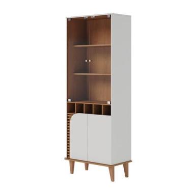 Imagem de Cristaleira Jurere 4 Portas Off White Matte/Freijo - Colibri