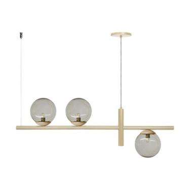 Imagem de Pendente Lustre Luminalux Zurique Haven 3 Globos 150mm, Champanhe com 