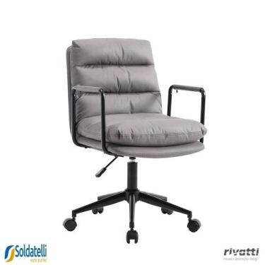 Imagem de Cadeira Office Arizona Giratória Assento PU Cinza ou PU Preta - Rivatt