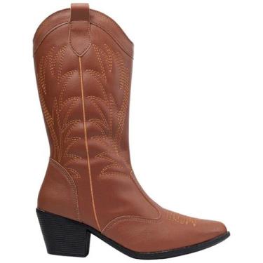 Imagem de Bota Texana Feminina Western Country Rodeio Boiadeira Bico Fino Cano A