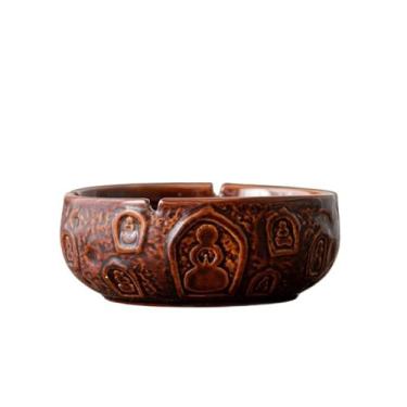 Imagem de Cinzeiro Cinzeiro Cameo Cinzeiro para Casa Sala de Estar Quarto Mesa Escritório Cinzeiro de Mesa(Brown)