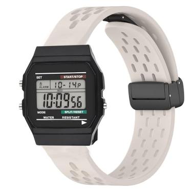Imagem de Pulseira de relógio W-218H, pulseira de substituição de silicone respirável de liberação rápida de 18 mm compatível com Casio W-217H, W-218H, W-219H, F-91W, A158WA, A168WA, A700W-1, A700WM-9, A100WE-1