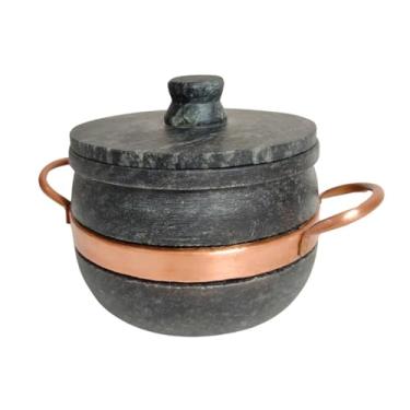 Imagem de Panela Pedra Sabão Rústica 500 ml Antiaderente Comida Mineira (Natural)