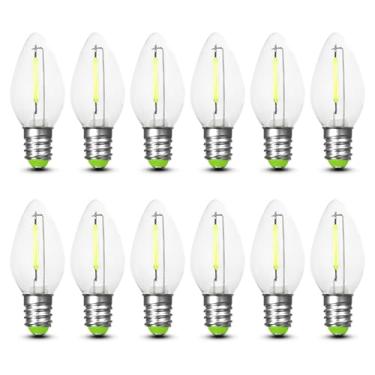 Imagem de Feit Electric BPC7/G/LEDG2/2/6 7W Equivalente 0,1 Watt Base de Candelabro Decoração Festa de Natal Lâmpada LED C7, 2,15" A x 1" D, Verde, 12