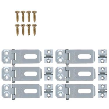 Imagem de Dobradiça Porta Cadeado Fecho Trinco Zincado 1,5" Para Portão Gaveta Armário | Silvana | Kit 06 Un