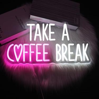 Imagem de Whfobfe Sinal de néon com luzes de néon LED para decoração de parede LED alimentado por USB para decoração de quarto