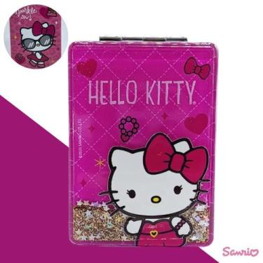 Imagem de Espelho de Bolso Hello Kitty Rosa Visual Divertido Maquiagem - Sanrio