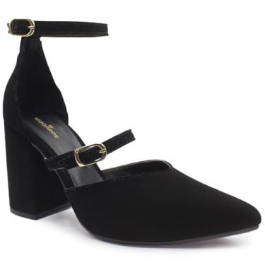 Imagem de Scarpin Modarpe Salto Grosso Médio Confortável S15 (Preto, BR, Adulto, Numérico, 39)
