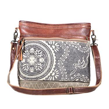 Imagem de Myra Bag Bolsa de ombro s Vogue lona, couro e tapete S-1893, Marrom, 14 x 4 x 12 inches