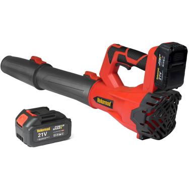 Imagem de Soprador de folhas sem fio com 1 bateria e carregador de 5,0 Ah, soprador elétrico de folhas de 480 CFM 330 MPH para cuidados com o gramado, soprador de folhas alimentado por bateria, para pátio