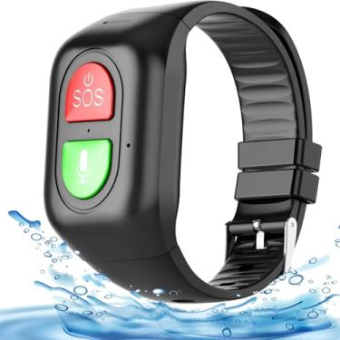 Imagem de Lembrete de alarme idosos relógio inteligente com SOS Emergey Button Wristband Fall Alert Detecção GPS Localização Rastreamento Voz Call Medição da temperatura corporal Melhores presentes pa