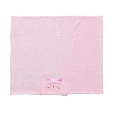Imagem de Manta Soft Microfibra para Bebê 85 cm x 1,00 m Baby Joy, Gata Rosa