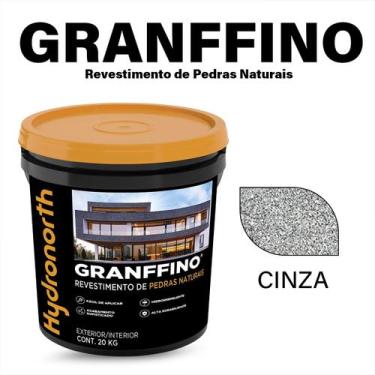 Imagem de Revestimento Textura Granffino Pedras Naturais 20Kg - Hydronorth, Cinz