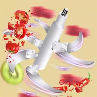 Imagem de Batedor de Ovos Moedor de carne 5 litros, faca de seis páginas, multifuncional elétrico doméstico e misturador multifuncional para macarrão, carne picada, purê de alho Espumador de Leite(Blue)