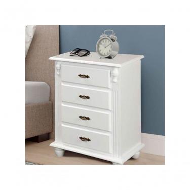 Imagem de Mesa de Cabeceira 4 Gavetas 404 Laca Branca