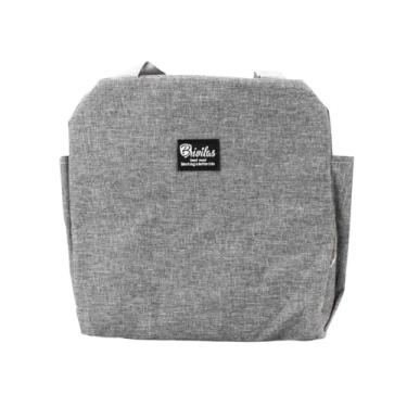 Imagem de Bolsa Térmica para Marmita, 25x25x14cm, Cinza, com Alça e Bolsos Laterais