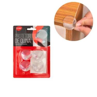 Imagem de Kit 4 Protetor De Quina Mesa Canto Proteção Plástico 3X3Cm - Clink