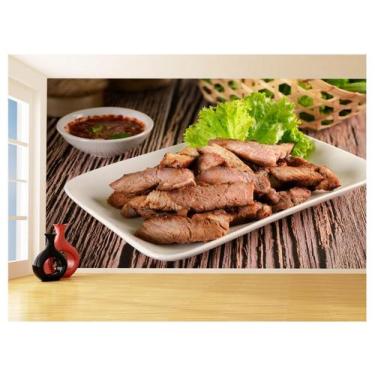 Imagem de Papel De Parede 3D Alimentos Carne Churrasco 3,5M Al302 - Você Decora
