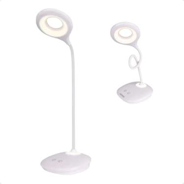 Imagem de Luminária de Mesa LED com Base Flexível, Controle de Toque, Luz Branca, Luminária Escritório, Homeoffice, Luz Cabeceira Black D.