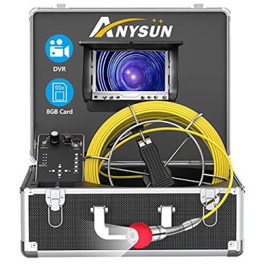 Imagem de Anysun Sewer Camera,100ft Plumbing Drain Camera with DVR 30M Cable Industrial Endoscope Waterproof IP68 Cable Snake Video System with 7 Inch LCD Monitor 1000TVL CCD DVR Recorder (30M-DVR)