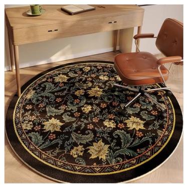 Imagem de Ergocar Tapete redondo estilo bomisian, retrô, ultrafino, macio, antiderrapante, lavável, adequado para quarto, entrada, sala de jantar, dormitório familiar