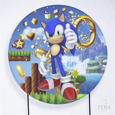 Imagem de Painel Decorativo para Festa 1,80x1,80 metros Vesti Fácil com Elástico Sonic - Fera Print