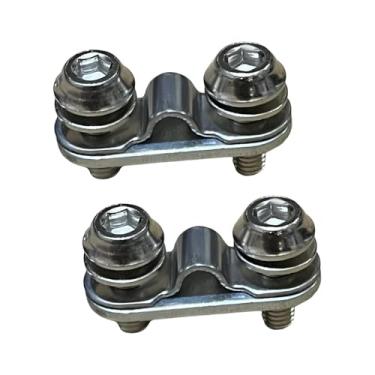 Imagem de Colaxi 2 conjuntos de placas de fixação de perna de telha de para-lama de bicicleta, espaçamento de furos de montagem de aço inoxidável de 2 cm, peças de