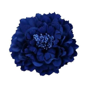 Imagem de Feminino Peônia Flor Grampo De Cabelo Bohemia Chapéu De Palha Acessóri