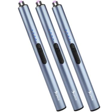 Imagem de SUPRUS Isqueiro elétrico recarregável à prova de vento USB sem chama com trava de segurança para vela