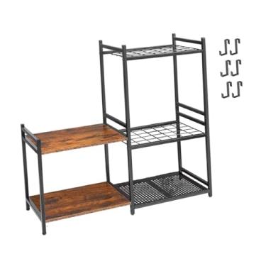 Imagem de Gralara Organizador de ferramentas de jardim, prateleira de armazenamento, economiza espaço, ferramentas de quintal, cabide para vassoura, pátio doméstico,