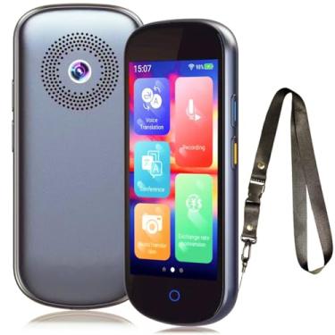 Imagem de Dispositivo tradutor de idiomas 2025, sem necessidade de WiFi, dispositivo de tradução de voz bidirecional em 137 idiomas e acentos HD de 10 cm portátil em tempo real online/offline/foto/tradução de