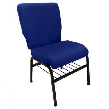 Imagem de 01 Cadeira Para Igrejas C/ Porta Biblía E Porta Cálice Azul - DESIGN O
