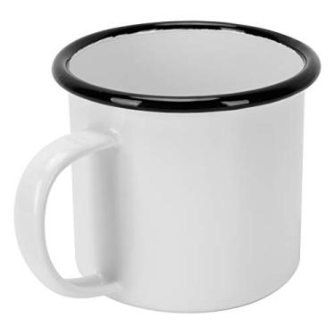 Imagem de KIMISS 8cm 350ml Copo de Esmalte - Bebida Espessada Ecológica Caneca para café, Vinho e água - Artesanal Com Valor Artístico (Branco)
