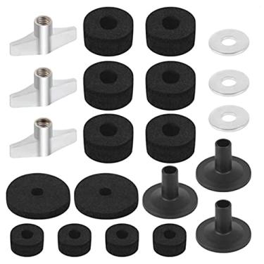 Imagem de Drfeify Felts de Estande de Prato 21pcs Drum Felt Pad Kit, Acessórios de Substituição de Não Deslizamento para Cymbals Hi Hat, Adequados para Bateristas