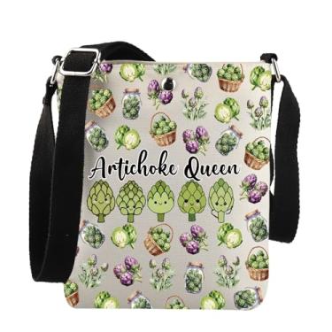 Imagem de Alcachofra Nature Lover Gift Alcachofra Queen Bolsa tiracolo Presentes vegetarianos, Alcachofra Que Xk