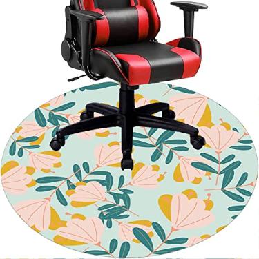 Imagem de Tapete de cadeira de escritório com flores, textura de flor, tapete de cadeira de mesa para piso de madeira de escritório em casa, protetor de piso de pilha baixa, redondo 119 cm