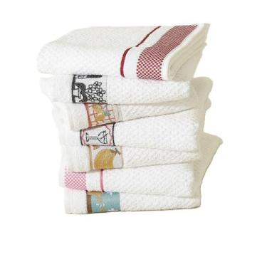 Imagem de Kit 5 Toalha Pano de Copa Prato Jacquard Atoalhado Felpudo 45x70 cm 10