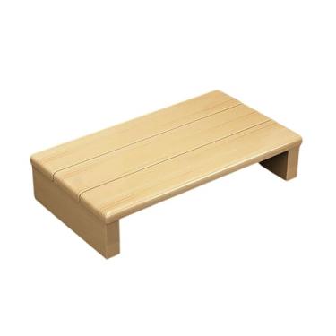 Imagem de FORRTY Escada De Madeira – Degrau Para Cama, Entrada, Cozinha, Banheiro – Banco Baixo Resistente, Madeira Maciça, Antiderrapante, Sem Montagem, Tamanhos 40–100cm(Wood,50X30X12CM)