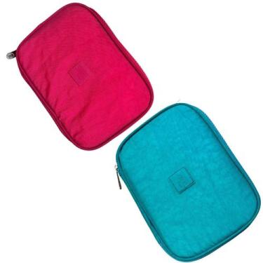 Imagem de Kit 2 Estojos Escolar Box Femininos Unissex Infantil Necessaire Maquia