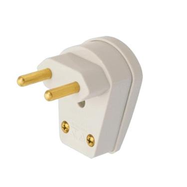 Imagem de PLUGUE PADRÃO 2P - SAÍDA LATERAL 90° - 20A/250V~ - CINZA