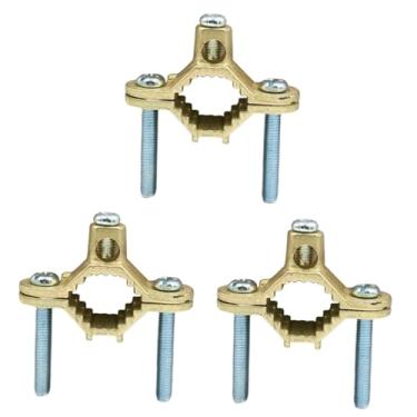 Imagem de Bothyi Grampo de aterramento ajustável de 1/2" a 1" Hardware fácil de usar Conector de aterramento para conduíte de alta resistência Grampo de de, 3 Pecas