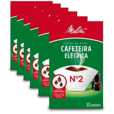 Imagem de Filtro de Papel Melitta Cafeteira Elétrica N2 Kit 6 Pacotes