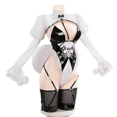 Imagem de KIRA KIRA NieR: Conjunto completo Autômata Bunny Girl 2B Cosplay Doki-R Yorha No. 2 Tipo B Roupa de Coelho Sexy, Preto, Medium