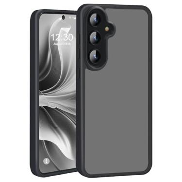 Imagem de Capa para celular Samsung Galaxy A55 5G, sem impressões digitais/arranhões, fina, à prova de choque, A55 5G, translúcida, fosca, rígida, parte traseira de policarbonato macio, borda de TPU