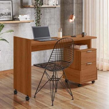 Imagem de Mesa Para Escritório Estudos 2 Gavetas 138cm Alessa M1 Lukaliam Jequit