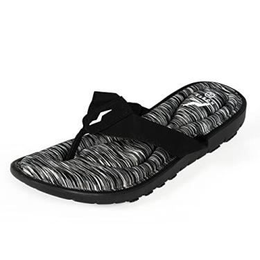 Imagem de NORTY - Sandália feminina de espuma viscoelástica – praia, piscina, chuveiro – Tamanho pequeno, Preto, 40