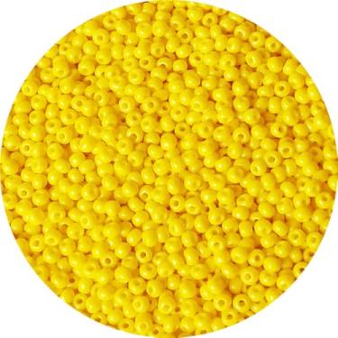 Imagem de Bala&Fillic Grânulos de semente de cor amarela tamanho 3 mm 4000 peças/100 gramas, 8/0 contas redondas de artesanato de vidro para fazer joias, brincos, pulseiras, colar