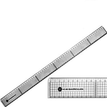 Imagem de Régua para Modelagem e Patchwork, em PVC 1 mm – Trident, QUA-60PVC, Transparente 60, 5 x 4, 5 cm